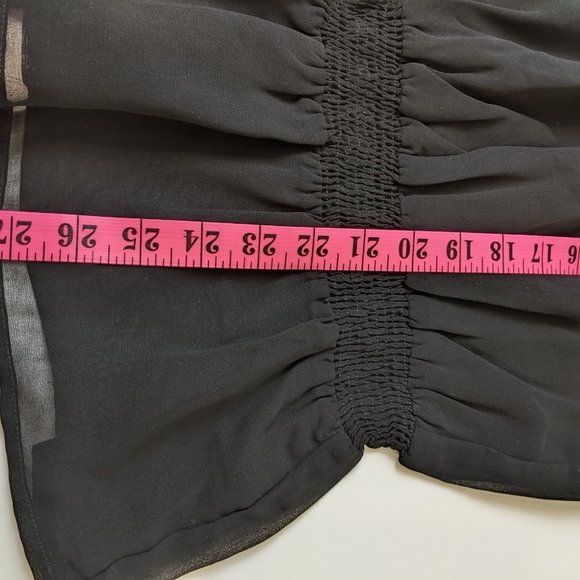 Forever 21 Black Sleeveless Blouse /Top with Ruffles Small - Picture 14 of 16